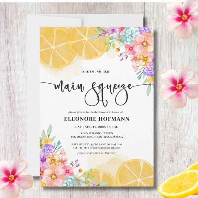 She found Main Squeeze Bridal Shower Invitation (Creator Uploaded)