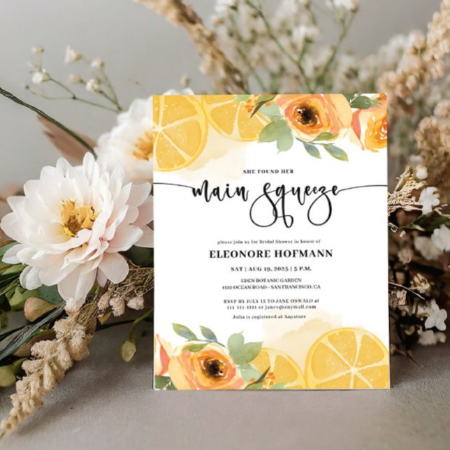 She found Main Squeeze Bridal Shower Invitation (Creator Uploaded)