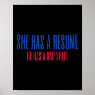 She Has A Resume He Has A Rap Sheet Kamala For Pre Poster