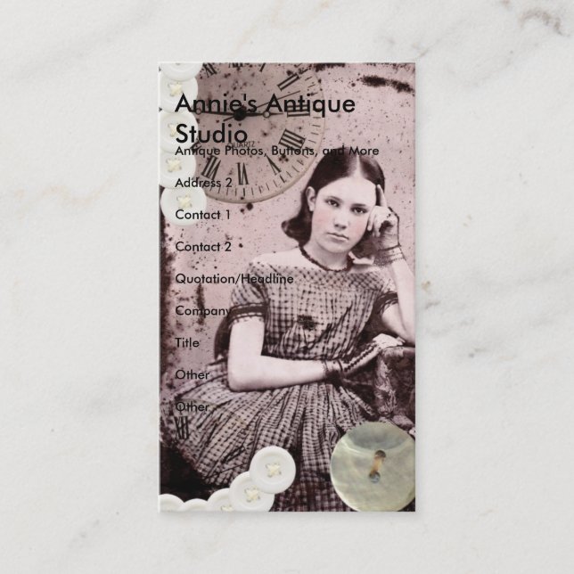 She Has All The Time Business Card (Front)