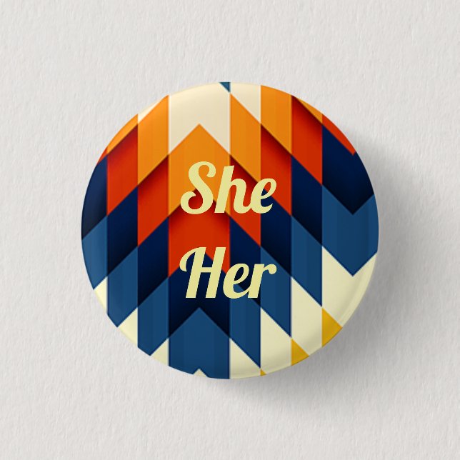 She/Her Gender Pronoun Pin (Front)