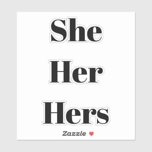 She, Her, Hers, black letters (Sheet)