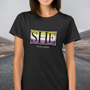 She her hers pronoun non-binary gender outfit T-Shirt