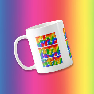 She Her Hers Pronouns Rainbow Coffee Mug