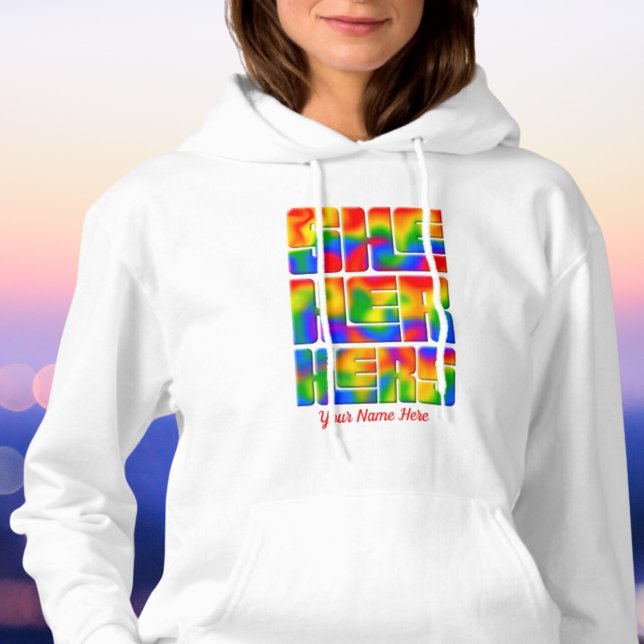 She Her Hers Pronouns Rainbow Tie Dye Hoodie (Creator Uploaded)