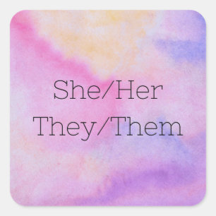 She/her or they/them pronoun stickers