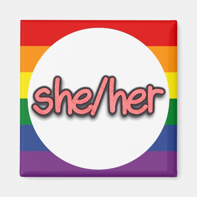 She/Her Pronoun Magnet (Front)