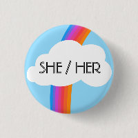 SHE/HER Pronouns Colourful Rainbow Cloud