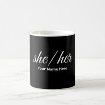 She Her Pronouns in Script Font
