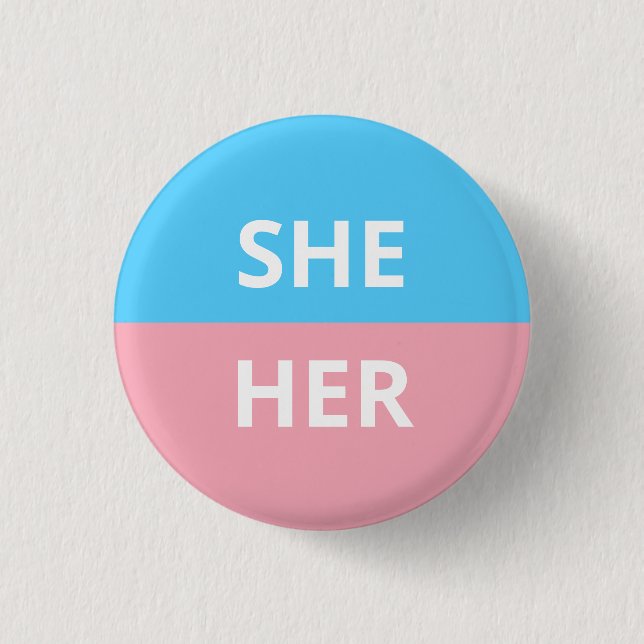 She/Her Pronouns Transgender Badge (Front)