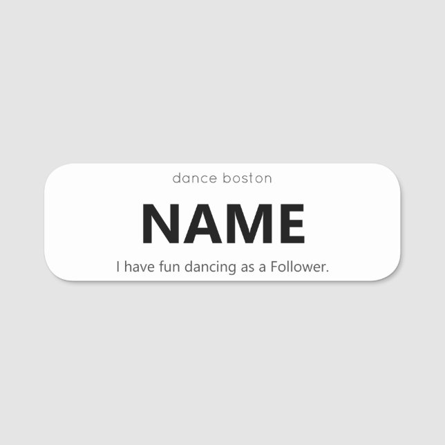 she/her WCS Follower Name Tag (Front)