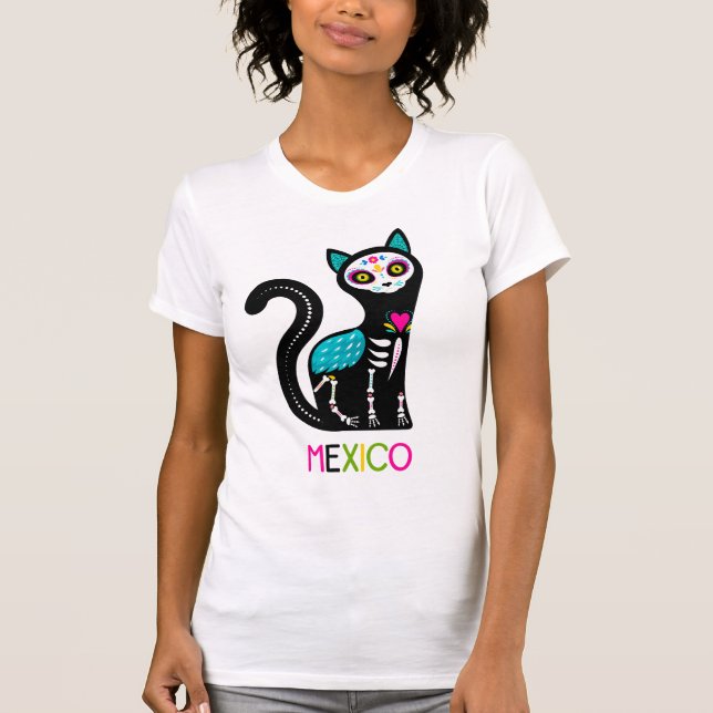 She Hulk Mexico Sugar Skull Cat  T-Shirt (Front)