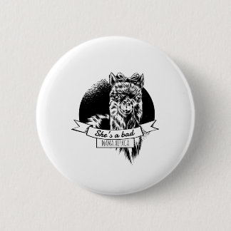 She is a bad alpaca mum 6 cm round badge