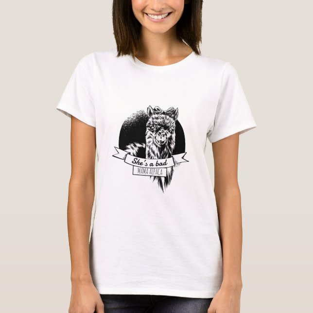 She is a bad alpaca mum T-Shirt (Front)