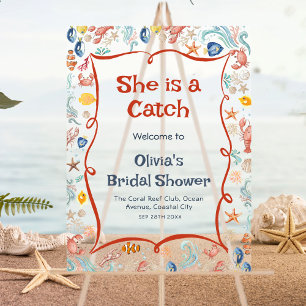 She Is a Catch Bridal Acrylic Welcome Sign