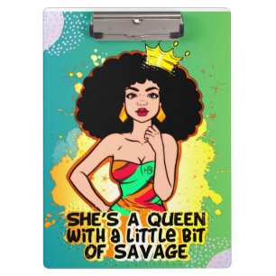 She Is A Queen Melanin Sista Black Girl Magic Clipboard