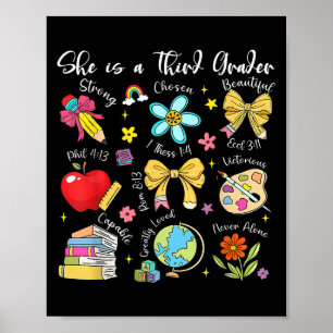 She Is A Third Grader Bible Verses Back To School  Poster