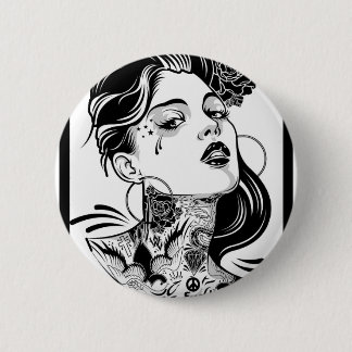 SHE IS ABOUT 6 CM ROUND BADGE