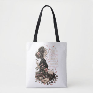 She Is Always Haunted Vintage Writer Dark Academia Tote Bag