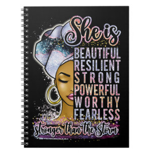 She Is Beautiful Resilient Black Woman Melanin Sis Notebook