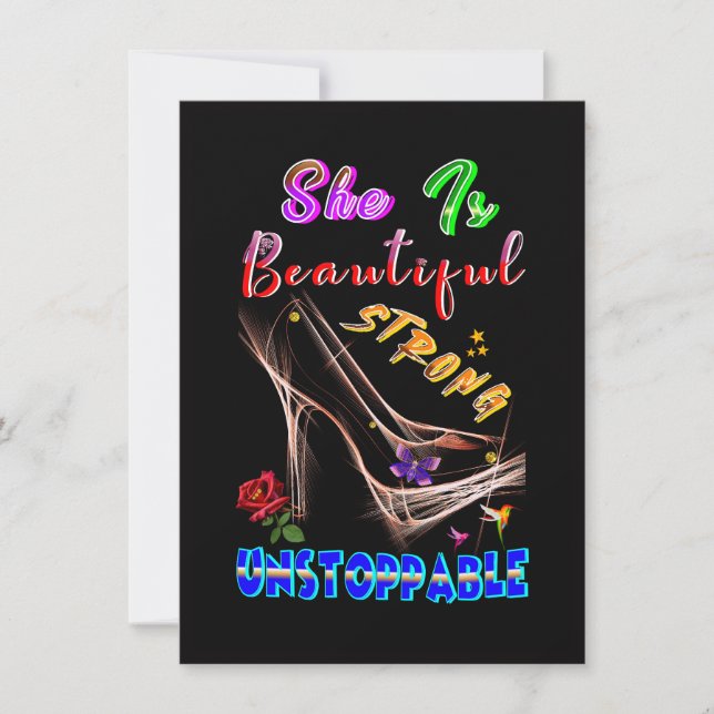 She Is Beautiful Strong Unstoppable (Front)