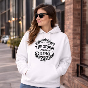 She Is Both The Storm and The Silence Vintage Hoodie