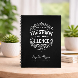 She Is Both The Storm and The Silence Vintage Notebook