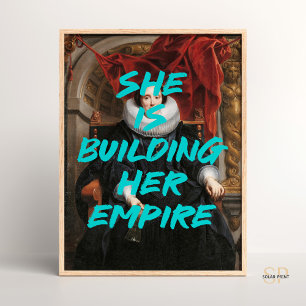 She is Building Renaissance Painting Quote Wall Poster