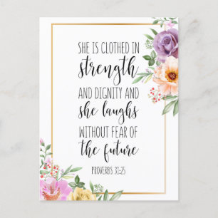 She Is Clothed In Strength, Proverbs 31:25 Postcard