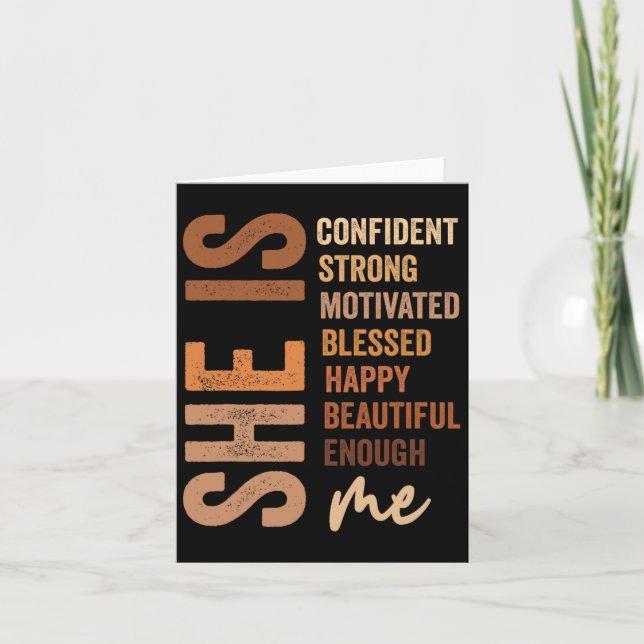 She Is Confident Strong Motivated Black History Mo Card (Front)