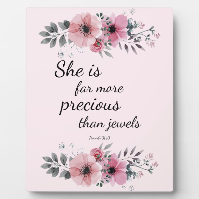 She is Far More Precious Than Jewels Plaque (Front)