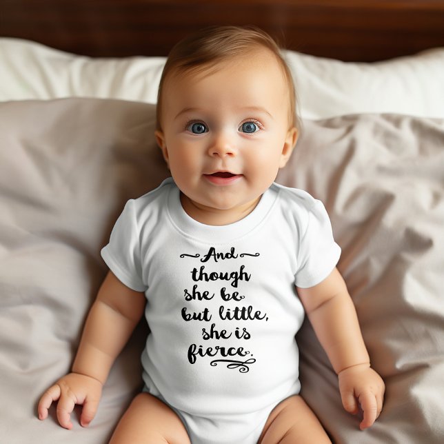 She is Fierce Baby Bodysuit (This inspiring bodysuit design features a quote from Shakespeare's Midsummer Night's Dream Book.)