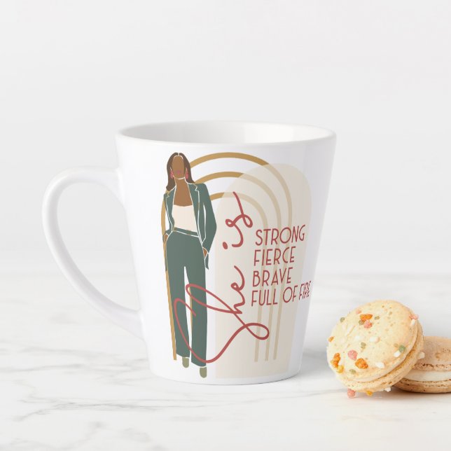 She Is Fierce Latte Mug (In Situ)