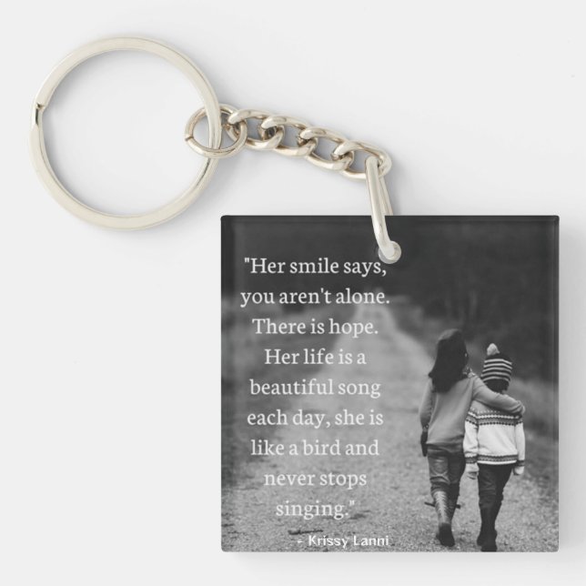 She is like a bird inspirational quote keychain (Front)