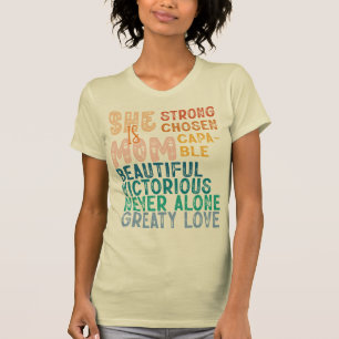 She Is Mom Inspirational Retro Typography Mother's T-Shirt
