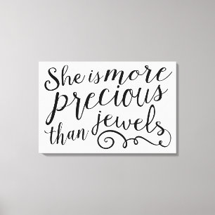 She is More Precious than Jewels Canvas Print