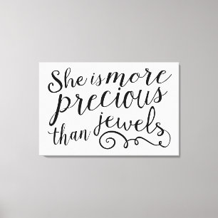 She is More Precious than Jewels Canvas Print
