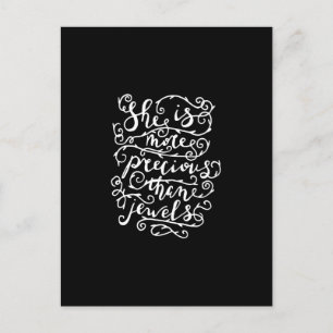 she is more precious than jewels postcard