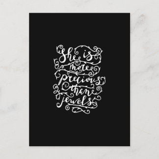 she is more precious than jewels postcard