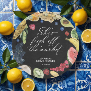 She is off the Market   Chalkboard Bridal Shower Paper Plate