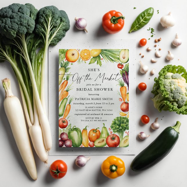 She is off the Market Farmers Market Bridal Shower Invitation (She is off the Market Farmers Market Bridal Shower Invitation)