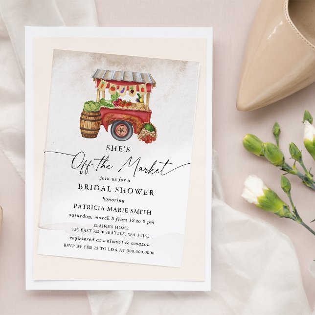 She is off the Market Farmers Market Bridal Shower Invitation (She is off the Market Farmers Market Bridal Shower Invitation)