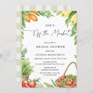 She is off the Market Farmers Market Bridal Shower Invitation