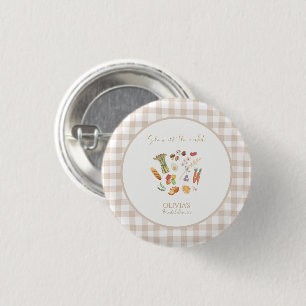 She is off the market floral bridal shower 3 cm round badge