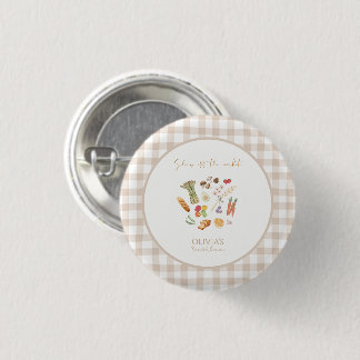 She is off the market floral bridal shower 3 cm round badge
