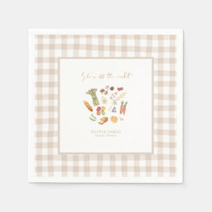 She is off the market floral bridal shower napkin