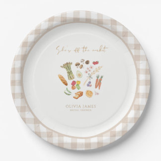 She is off the market floral bridal shower paper plate