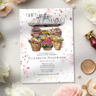 She Is Off The Market Floral Shop Bridal Shower Invitation