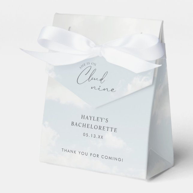 She Is On Cloud 9 Bachelorette Party  Favour Box (Front Side)