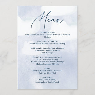 She is on Cloud Nine Bridal Shower Menu